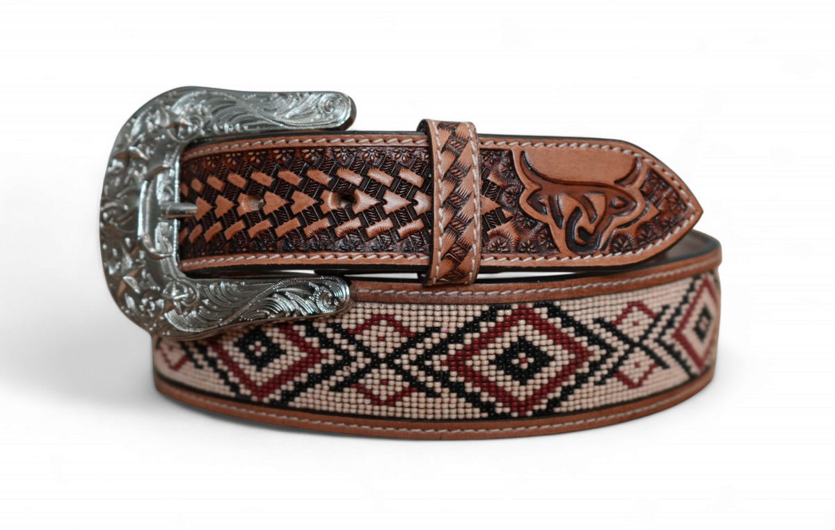 Tachi Beaded Belt – Lost Calf