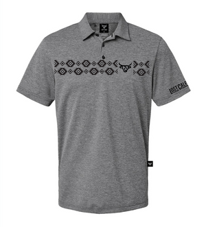 Aztec Polo - Heather Grey