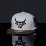 Fitted Hat- Cream / Brown