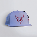 Lost Calf White Toro Bravo Flat Bill Trucker Hat