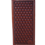Handmade Tooled Long Wallet Honeycomb