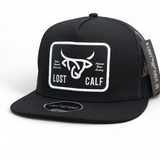 Lost Calf Flat Plate White/Black Flat Bill Trucker Hat