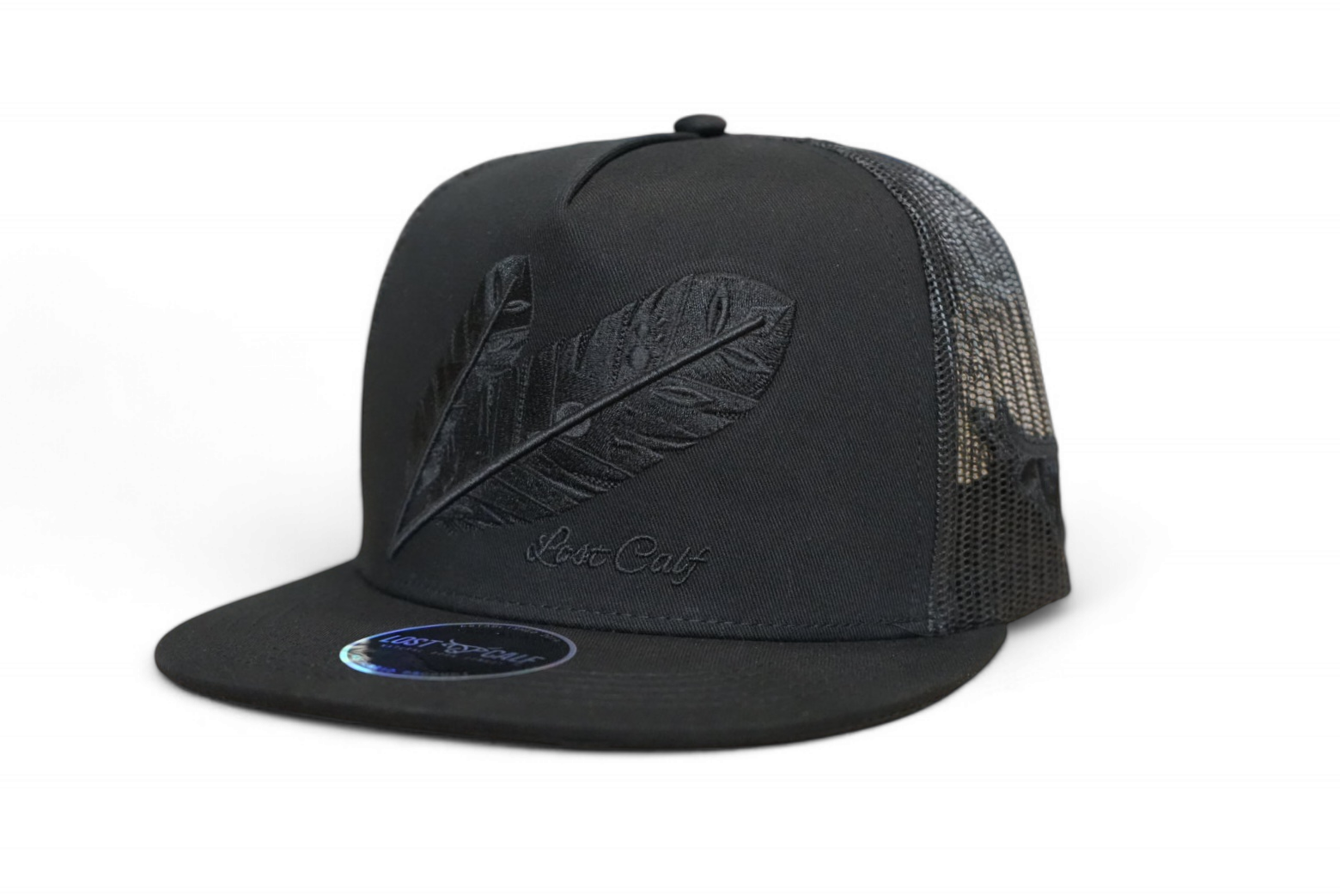 Lost Calf Blackout Tribe Flat Bill Trucker Hat