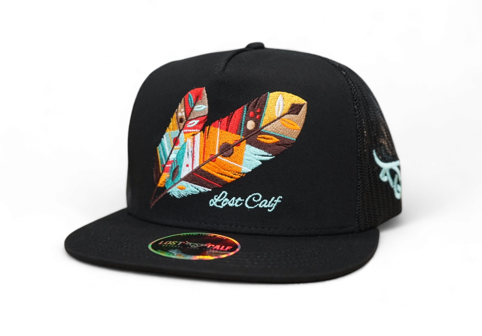 Lost Calf Tribal Flat Bill Trucker Hat