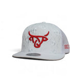 White Blossom Flat Bill Trucker Hat