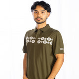 Aztec Polo - Olive Green