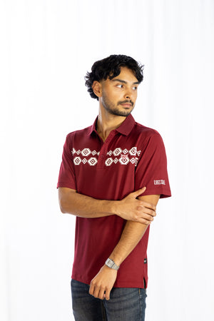 Aztec Polo - Maroon