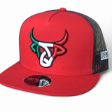 Lost Calf Mexicalf Red/Black Flat Trucker Hat