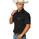 Black Button Down - Short Sleeve Shirt