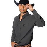 Charcoal Grey Button Down - Long Sleeve Shirt