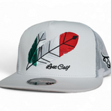 Lost Calf Mexican Tribe White Flat Bill Trucker Hat