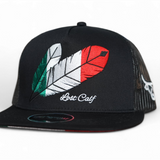 Lost Calf Mexican Tribe Black Flat Bill Trucker Hat