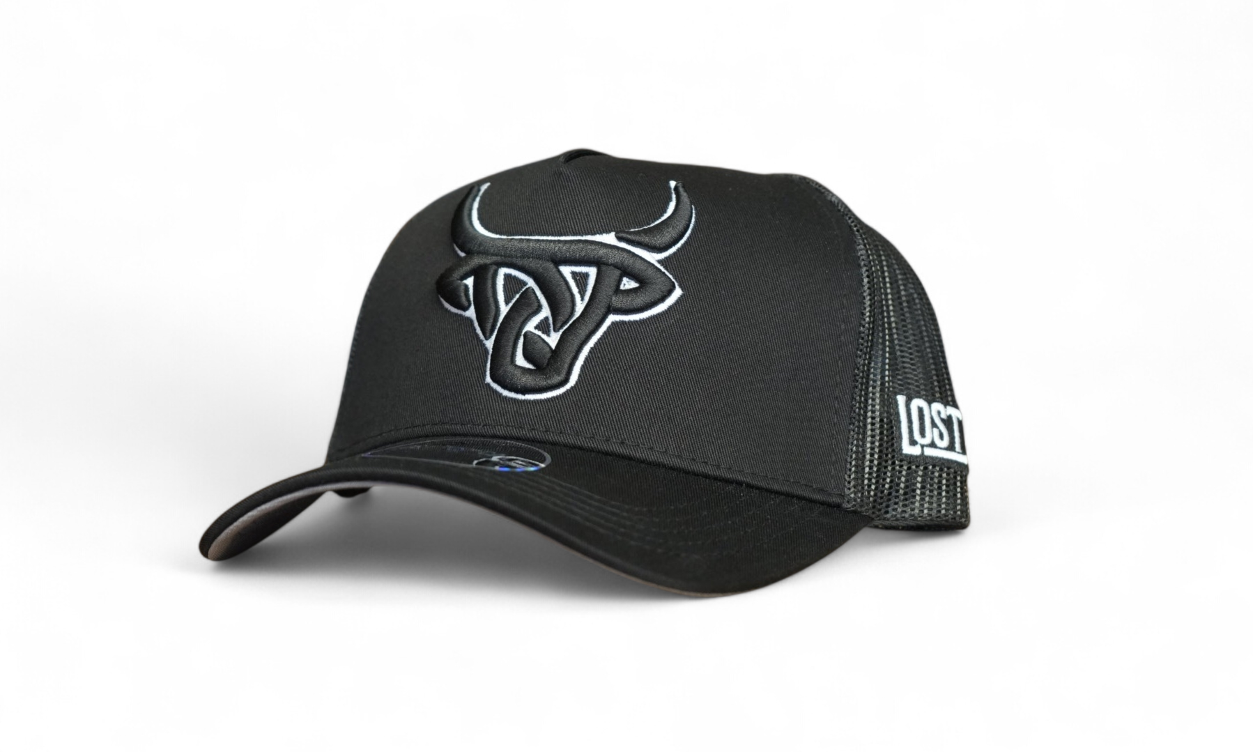 Dark grey cap with white embroidered Lost Calf logo 