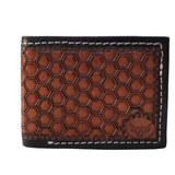 Handmade Tooled Wallet Honeycomb black