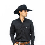 Black Button Down - Long Sleeve Shirt